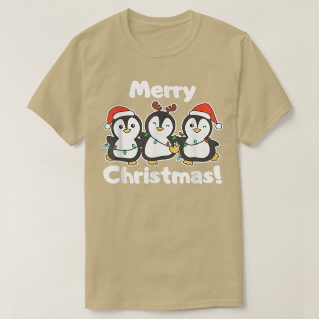 Penguin Christmas Animals Cute Penguins  T-Shirt (Design Front)