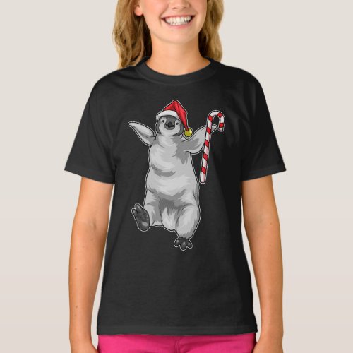 Penguin Christmas Candy cane T_Shirt