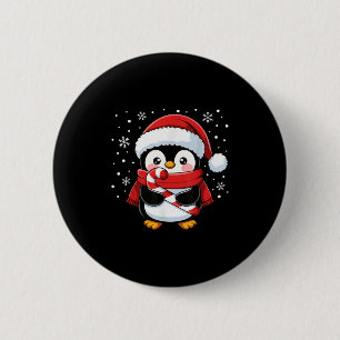 Penguin Christmas Candy Cane Winter Toddler Girl B Button