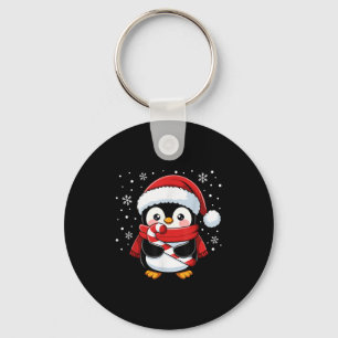 Penguin Christmas Candy Cane Winter Toddler Girl B Keychain