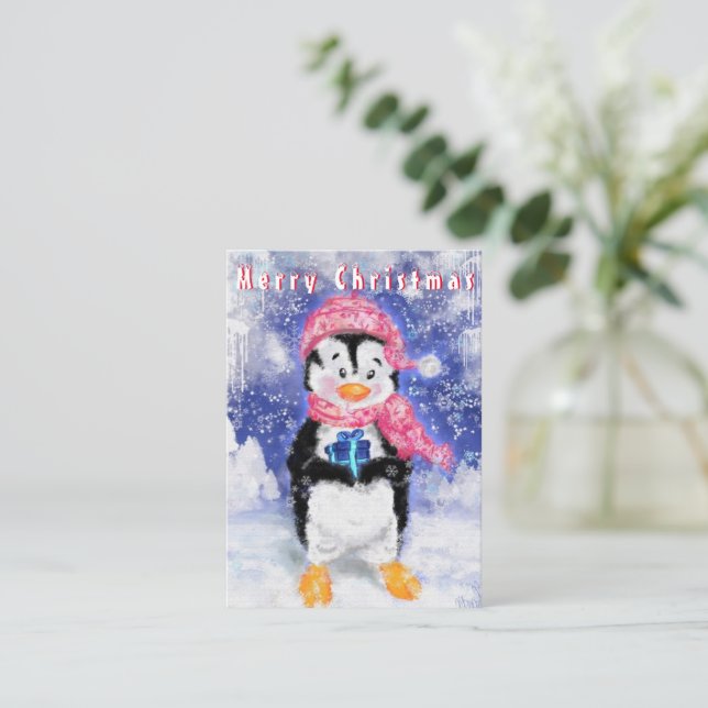 Penguin Christmas Card (Standing Front)