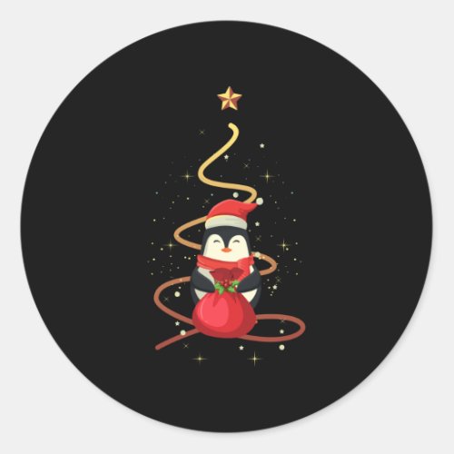 Penguin Christmas Classic Round Sticker