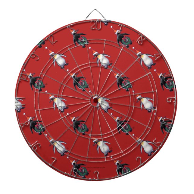 Penguin Christmas Dartboard With Darts (Front)