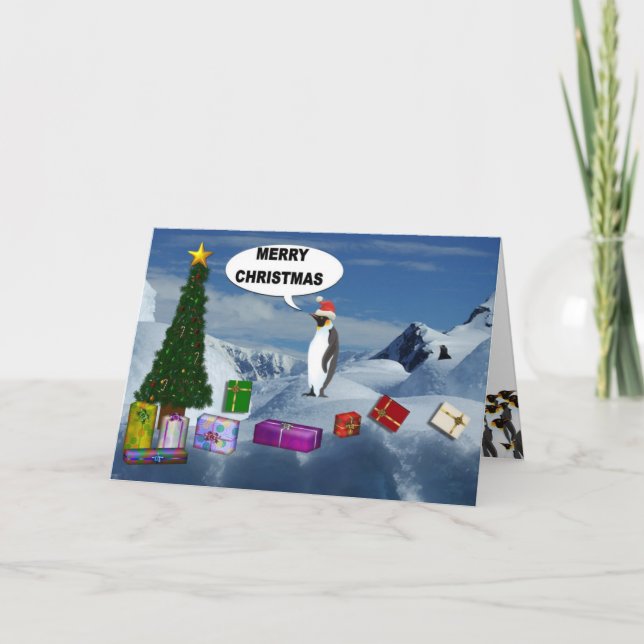 Penguin Christmas Holiday Card (Front)