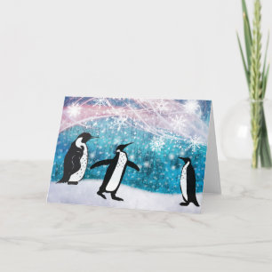 penguin christmas holiday card