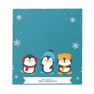 Penguin Christmas Holiday From The Desk Of Notepad