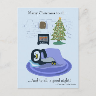 Penguin Christmas Holiday Postcard