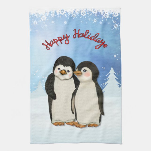 Penguin Christmas Kitchen Towel (Vertical)