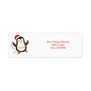 Penguin Christmas  Label
