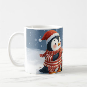 “Penguin Christmas Magic” Cute Christmas Penguin Coffee Mug