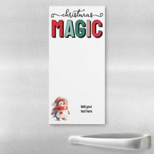 Penguin Christmas magic personalize Magnetic Notepad
