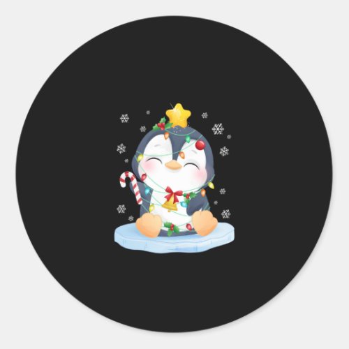Penguin Christmas Merry Christmas Classic Round Sticker