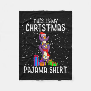 Penguin Christmas Pajama Shirt Penguin Lover Gift Fleece Blanket