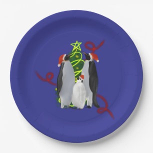 Penguin Christmas Paper Plates