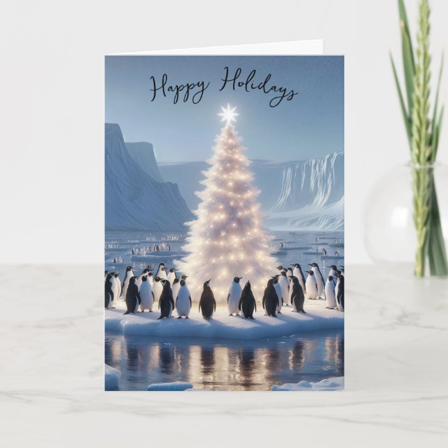 Penguin Christmas Party Holiday Card (Front)