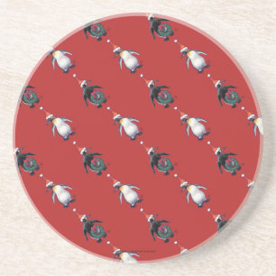 Penguin Christmas Sandstone Coaster