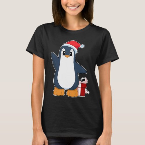 Penguin Christmas Santa hat T_Shirt