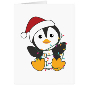 Penguin Christmas Snow Winter Animals Penguins Adu Card