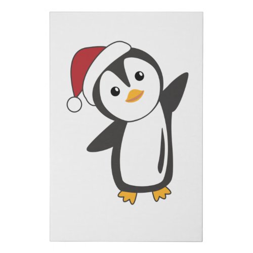 Penguin Christmas Snow Winter Animals Penguins Faux Canvas Print