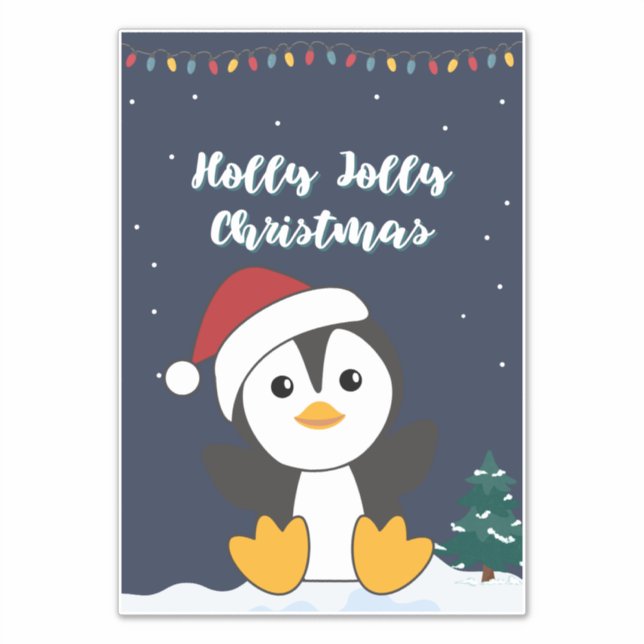 Penguin Christmas Snow Winter Animals Penguins Sti Sticker (Front)