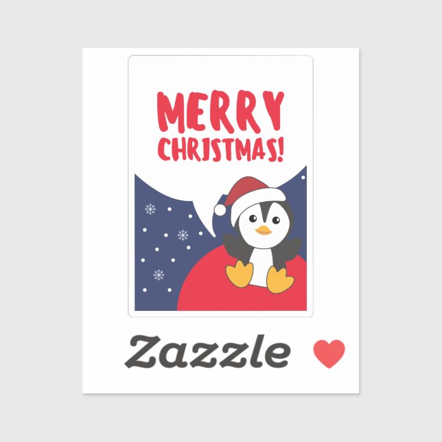Penguin Christmas Snow Winter Animals Penguins Sti Sticker (Sheet)