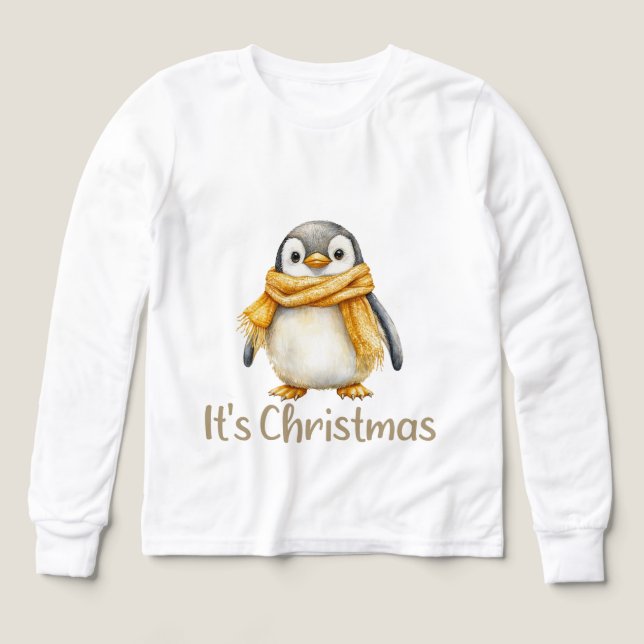 Penguin Christmas T-Shirt Tri-Blend Shirts (Design Front)