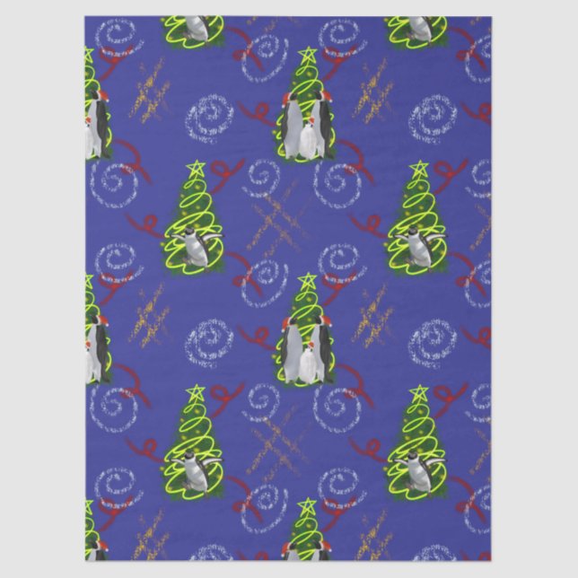 Penguin Christmas Tissue Paper (Front)