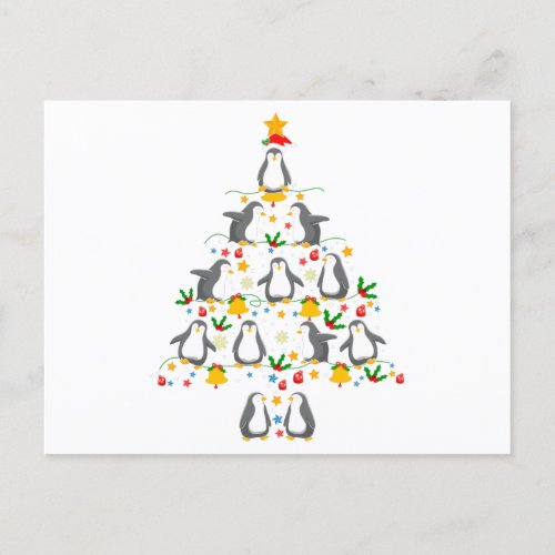 Penguin Christmas Tree Gift Penguin Lovers Postcard