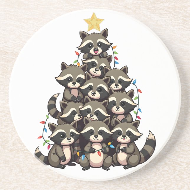 Penguin Christmas Tree Merry Christmas Xmas  Coaster (Front)