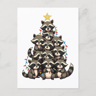 Penguin Christmas Tree Merry Christmas Xmas  Invitation Postcard
