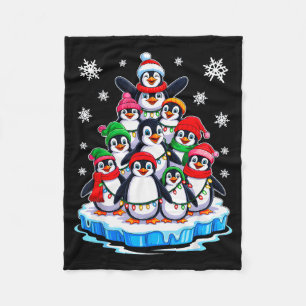 Penguin Christmas Tree Penguin Lover Xmas For Men Fleece Blanket