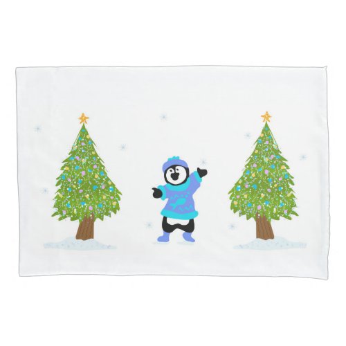 Penguin Christmas Tree Pillowcase