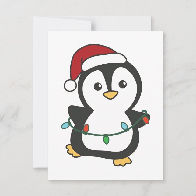 Penguin Christmas Winter Animals Holiday Penguines Card (Front)