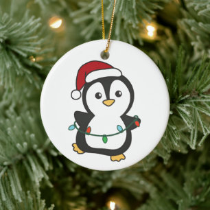 Penguin Christmas Winter Animals Holiday Penguines Ceramic Ornament