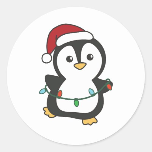 Penguin Christmas Winter Animals Holiday Penguines Classic Round Sticker