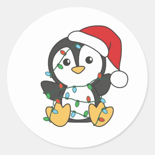 Penguin Christmas Winter Animals Holiday Penguines Classic Round Sticker