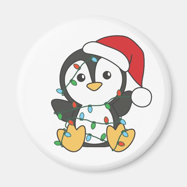 Penguin Christmas Winter Animals Holiday Penguines Magnet (Front)