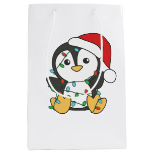 Penguin Christmas Winter Animals Holiday Penguines Medium Gift Bag