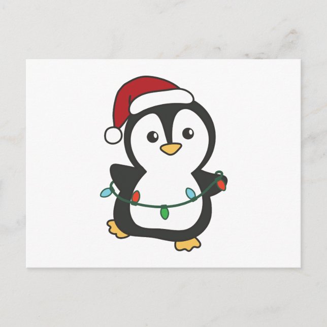 Penguin Christmas Winter Animals Holiday Penguines Postcard (Front)