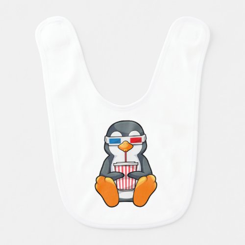 Penguin Cinema Glasses Drinking cup Baby Bib