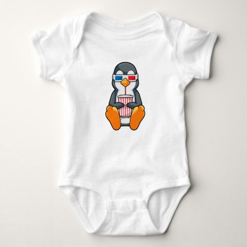 Penguin Cinema Glasses Drinking cup Baby Bodysuit