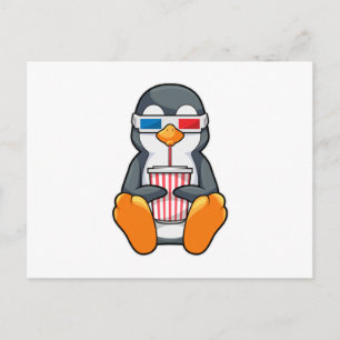 Penguin Cinema Glasses Drinking cup Postcard