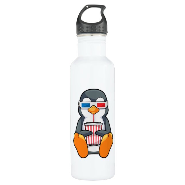 Penguin Cinema Glasses Drinking cup Stainless Steel Water Bottle (Front)