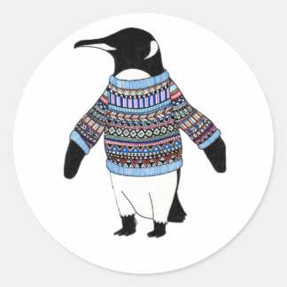 Penguin classic round sticker