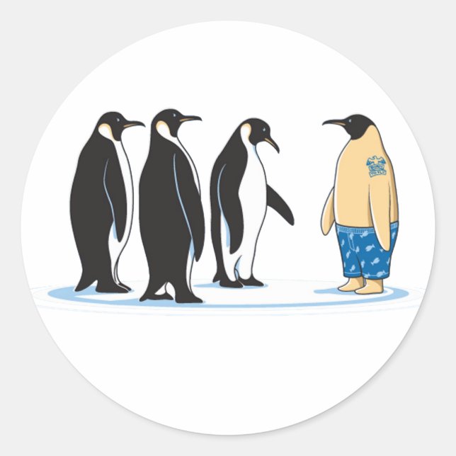 Penguin Classic Round Sticker (Front)