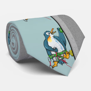 penguin climbing background meduim neck tie