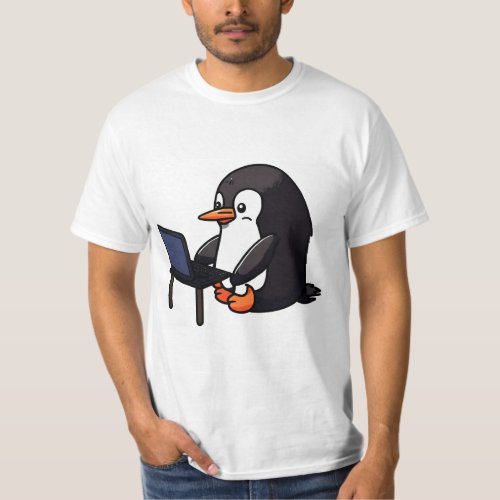 Penguin coding smile T_Shirt