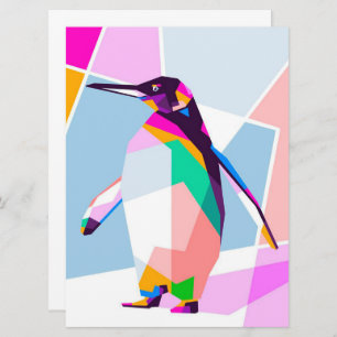 Penguin Color Geometric Art Gift