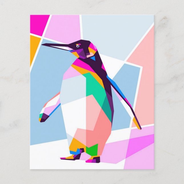 Penguin Color Geometric | Art Gift (Front)