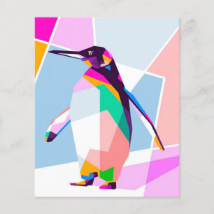 Penguin Color Geometric Art Gift